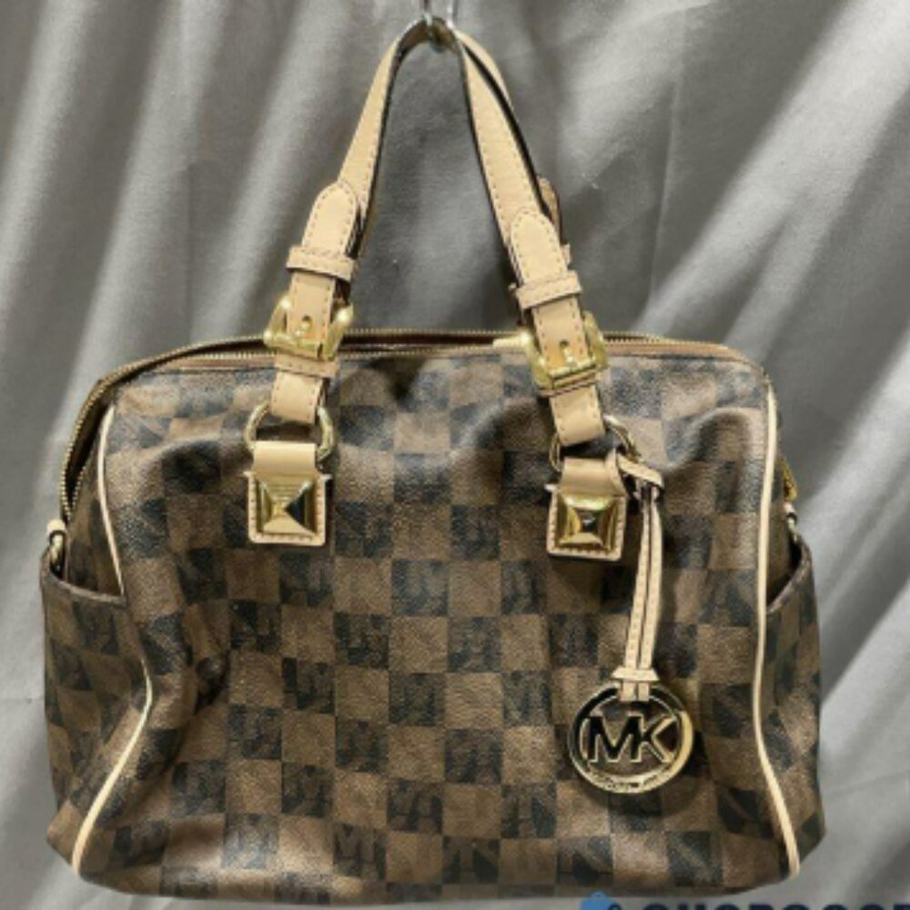 Used MICHAEL KORS Checkerboard GREYSON SATCHEL BAG - Picture 2 of 12